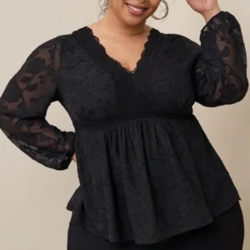 Torrid Black Lace Blouse